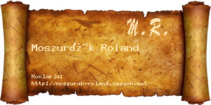 Moszurák Roland névjegykártya